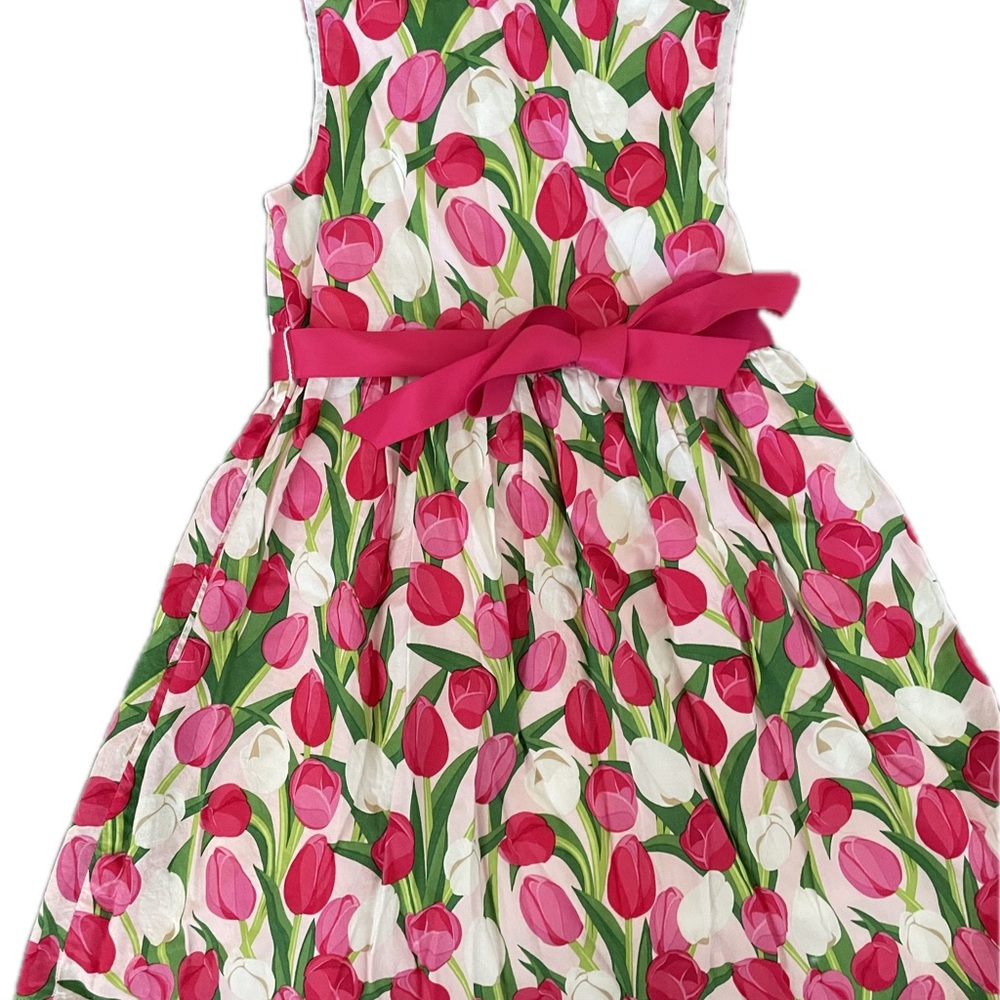 Rachel Riley Pink and Green Floral Dress